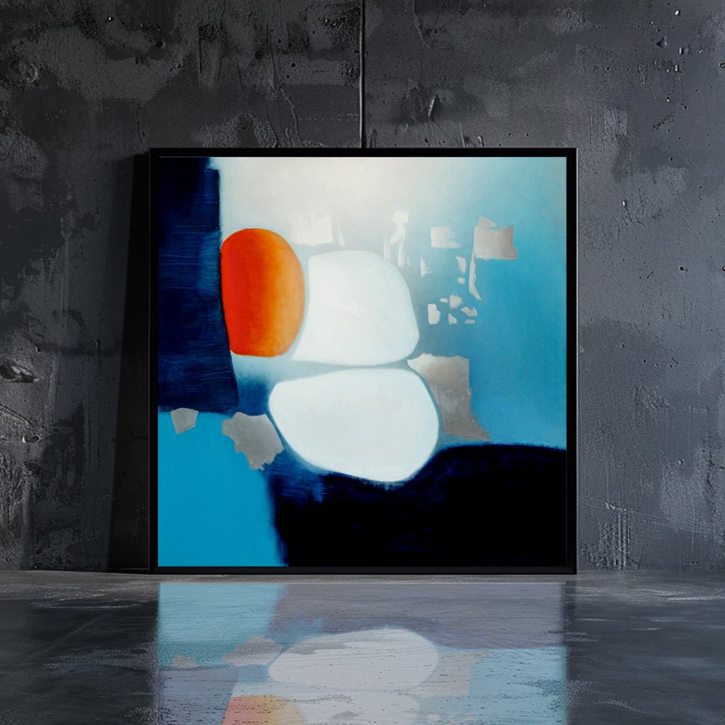 Abstract art print by award winning artist, 'Good Morning', against a concrete background by Marcus Callum artist