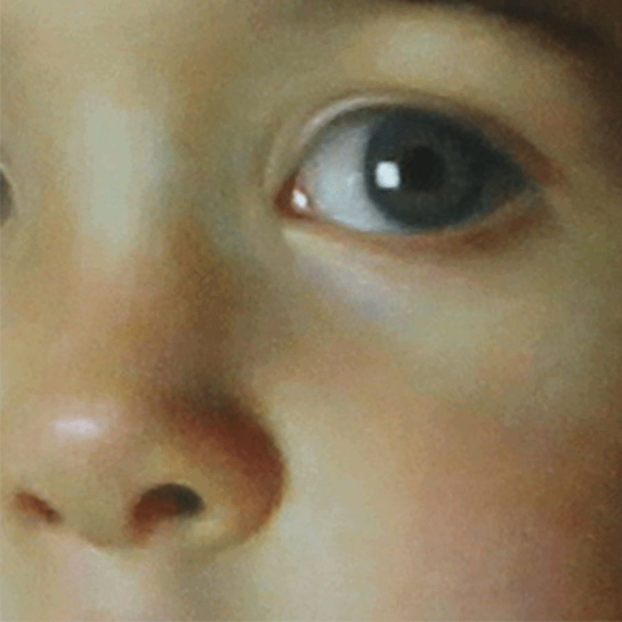 Commission a portrait artist, detail of original oil portrait painting "Bruno" by award winning portrait artist Marcus Callum