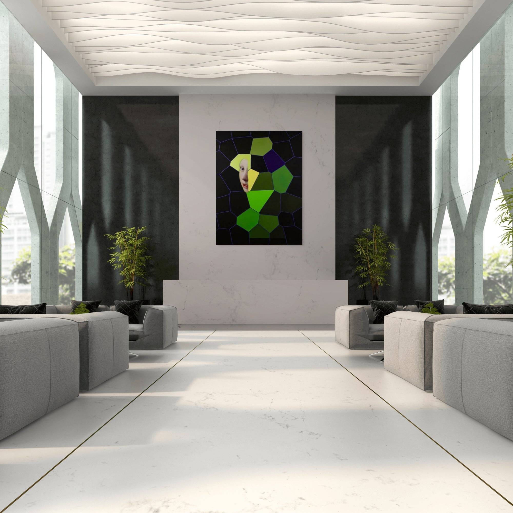 Original abstract painting for sale: "Girl" by Marcus Callum Artist at the end of a hallwayOriginal Painting: "Girl" (Available)