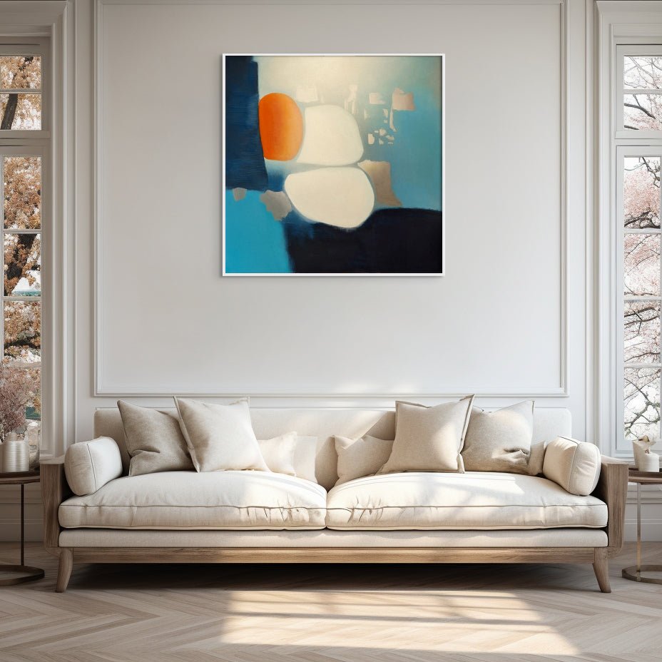 Original abstract painting for sale by award winning UK artist Marcus Callum in a room setting