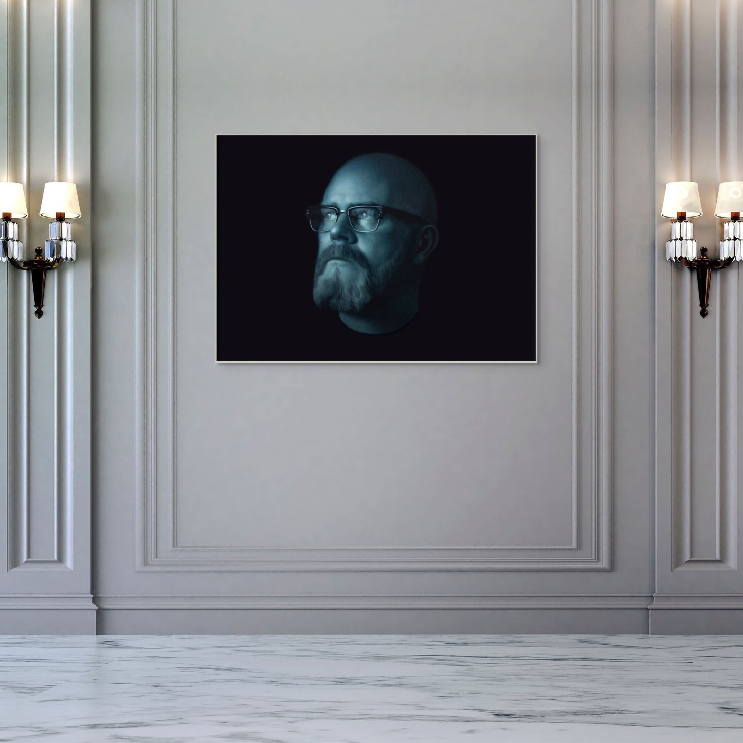 Commission a portrait artist: Original oil portrait painting "Lez" by Marcus Callum portrait artist UK