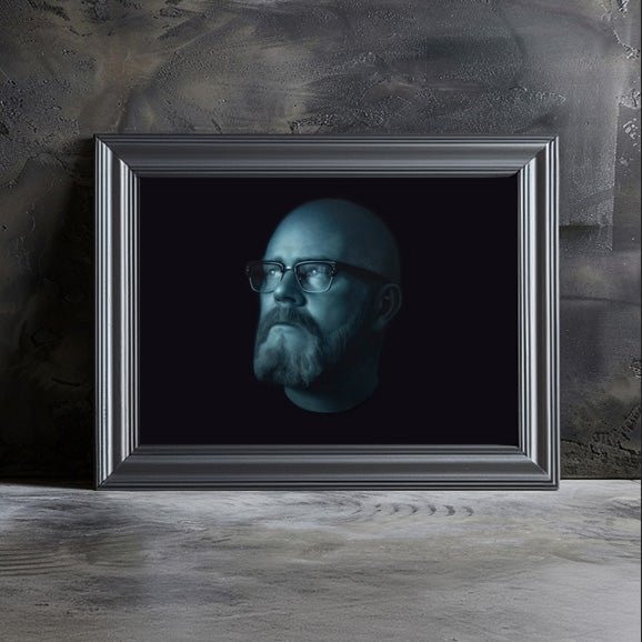 Commission a portrait artist in the UK: Original oil portrait painting "Lez" by award winning portrait artist Marcus Callum