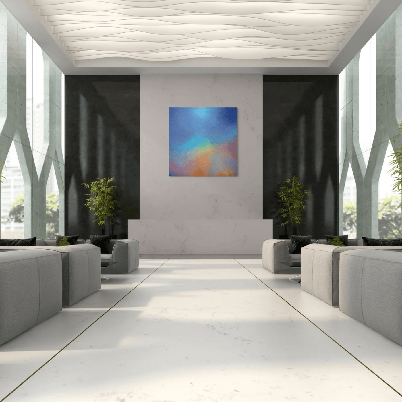 Fine Art Print for sale: "Aura Aurora" in a hallway view by Marcus Callum Artist