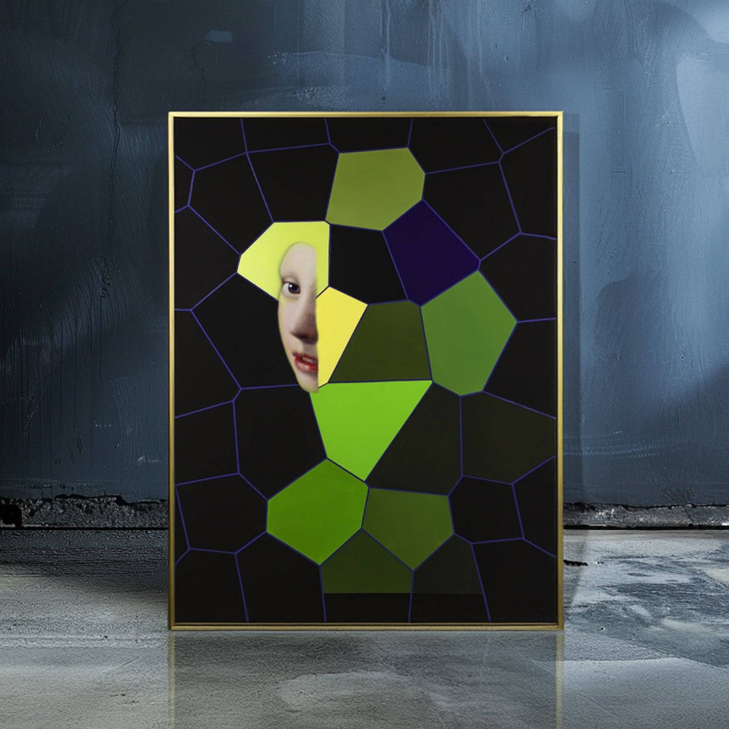 Original Geometric Fusion Abstract Painting for sale: "Girl" - Marcus Callum Artist